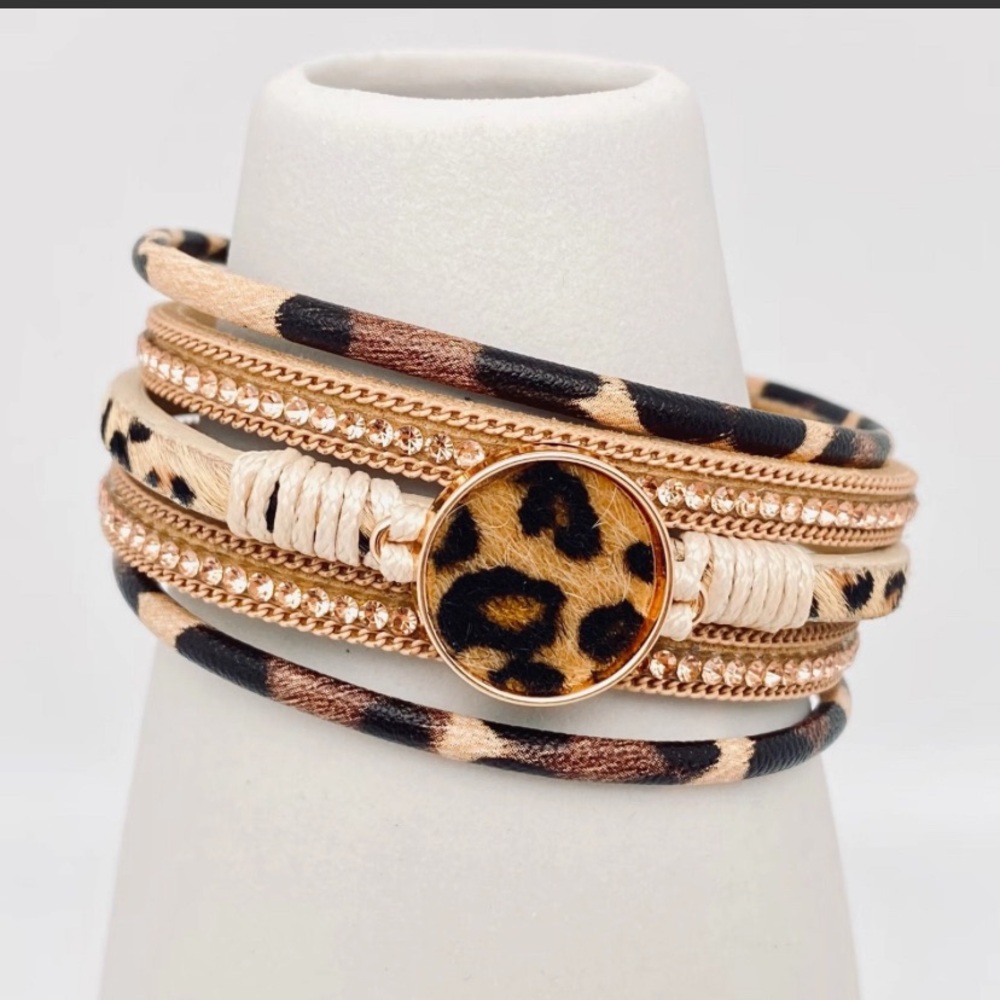 Leopard Print Multi-Layer Bracelet
